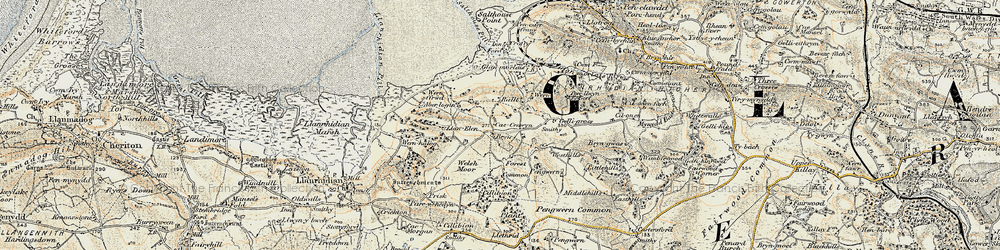 Old map of Tircoch in 1900-1901