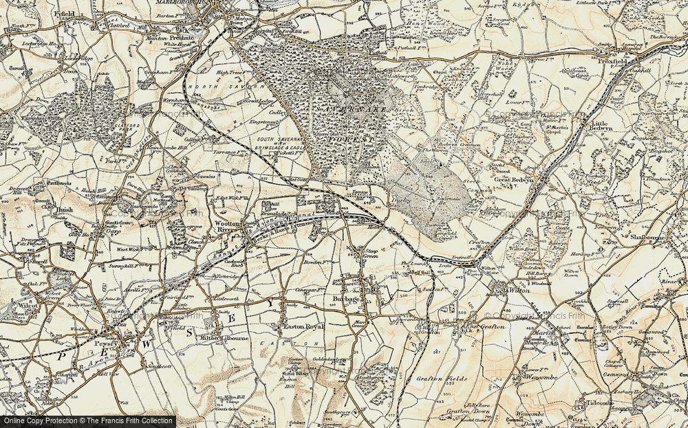 Old Map of Historic Map covering Burbage Wharf in 1897-1899