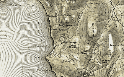 Old map of Bràigh na Cloiche in 1908-1911