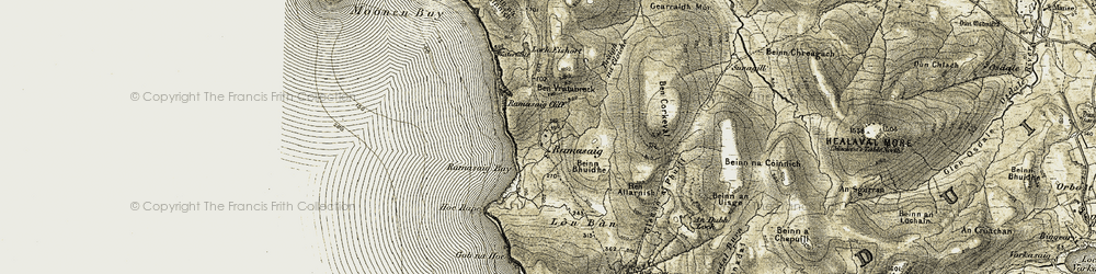 Old map of Beinn an Uisge in 1908-1911