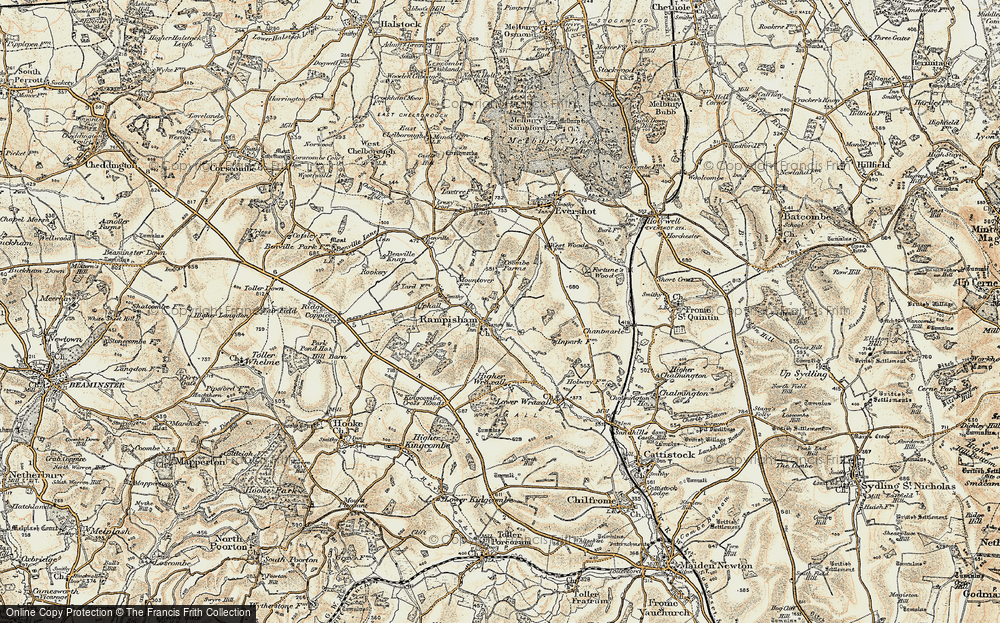 Old Map of Rampisham, 1899 in 1899