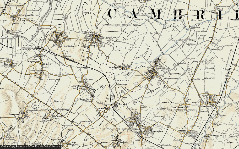 Old Map of Historic Map covering Belsars Field in 1901