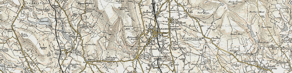 Old map of Ramsbottom in 1903