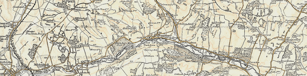 Old map of Ramsbury in 1897-1899