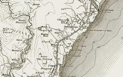 Old map of Borgue Loch in 1911-1912