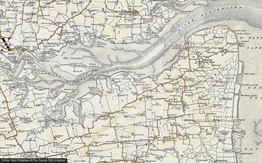 Old Map of Historic Map covering Ramsey Island in 1898