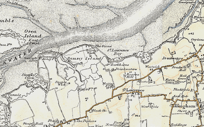 Old map of Ramsey Island in 1898
