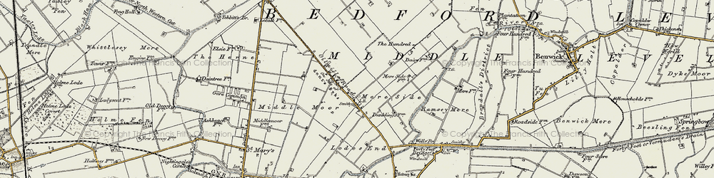 Old map of Ramsey Mereside in 1901