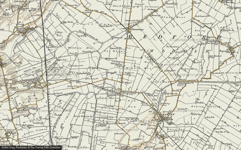 Old Map of Ramsey St Mary's, 1901 in 1901