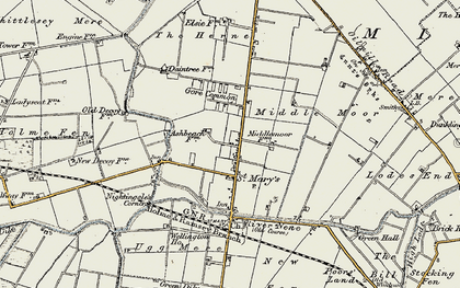 Old map of Ramsey St Mary's in 1901