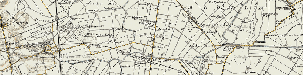 Old map of Ramsey St Mary's in 1901