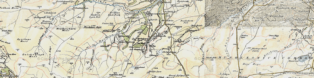 Old map of Burnhope Dam in 1901-1904