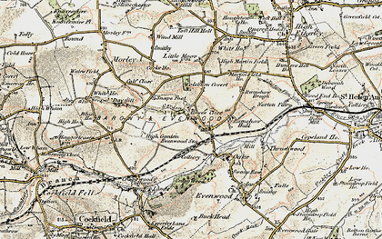 Old map of Ramshaw in 1903-1904