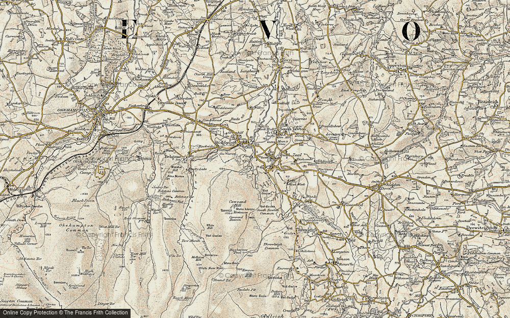 Old Map of Historic Map covering White Hill in 1899-1900