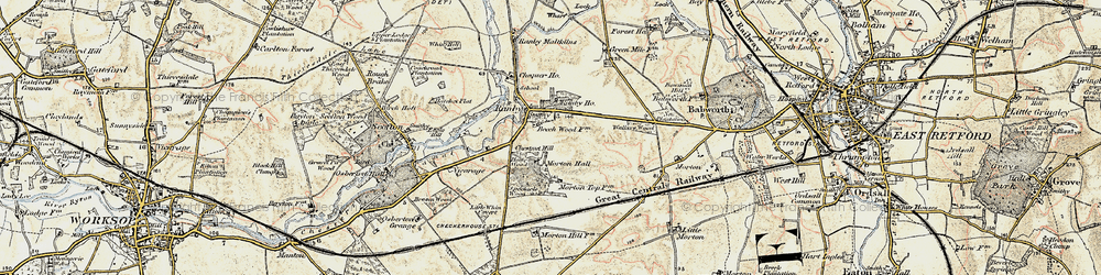 Old map of Ranby in 1902-1903