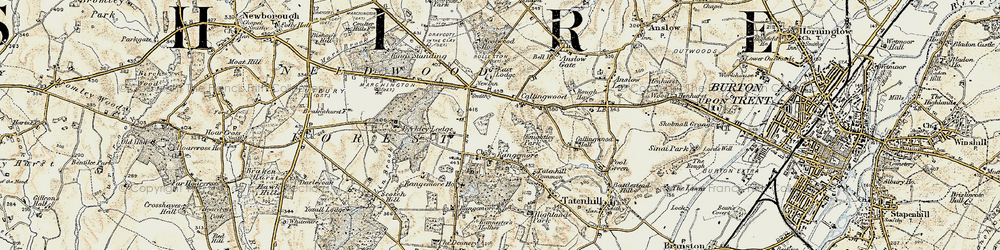 Old map of Lin Brook in 1902