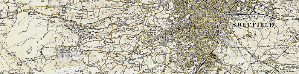 Old map of Ranmoor in 1903