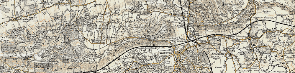 Old map of Ranmore Common in 1898-1909