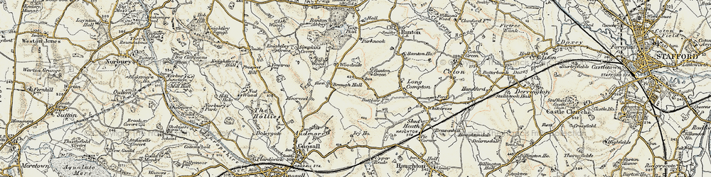 Old map of Ranton Green in 1902