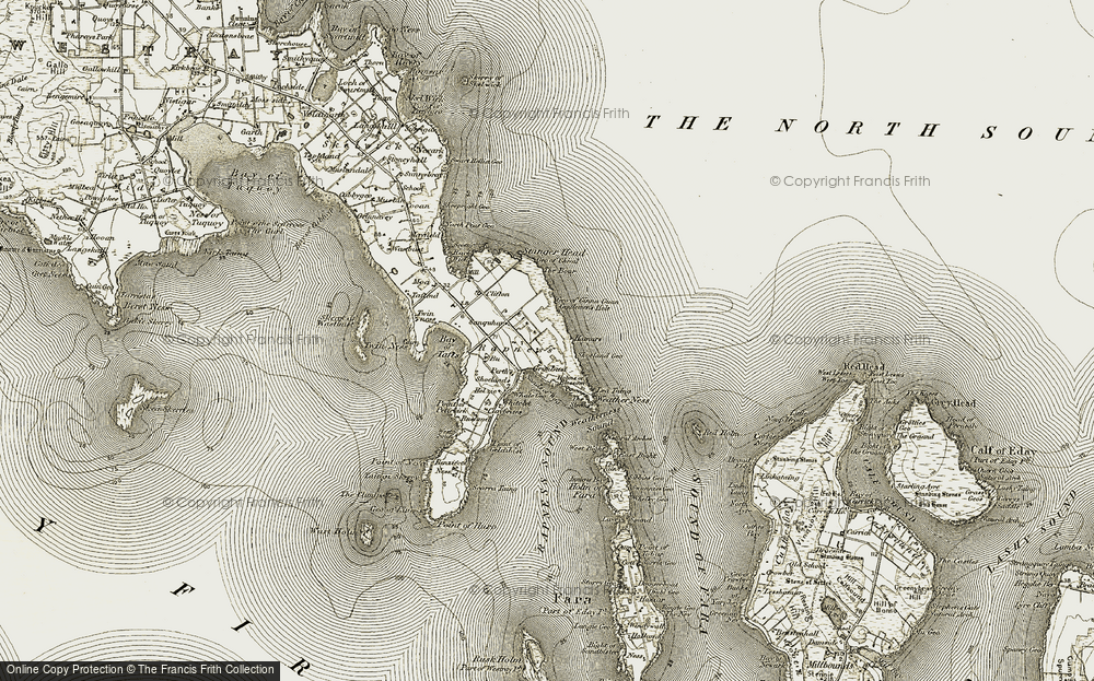 Old Map of Historic Map covering Broad Shoal in 1912
