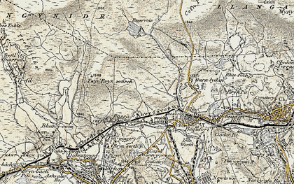 Old map of Rassau in 1899-1900