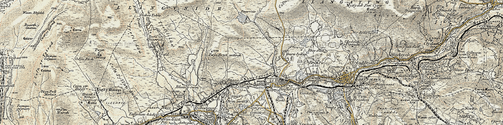 Old map of Rassau in 1899-1900
