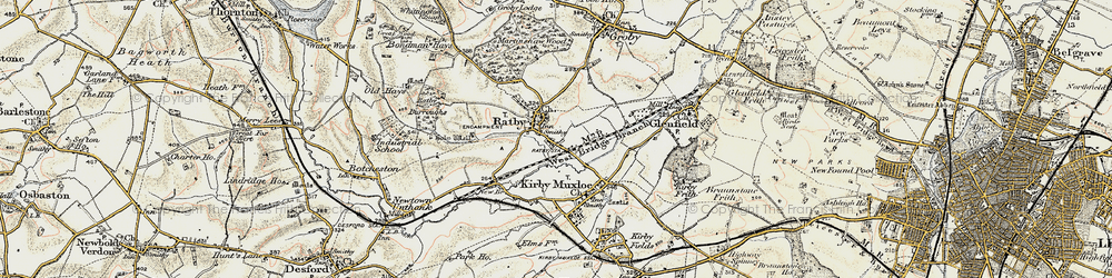 Old map of Ratby in 1901-1903