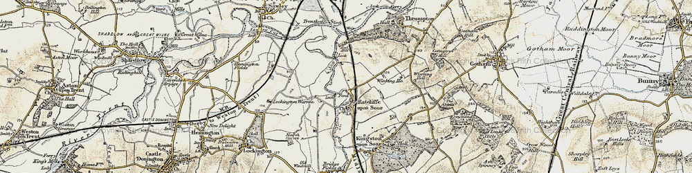 Old map of Ratcliffe on Soar in 1902-1903