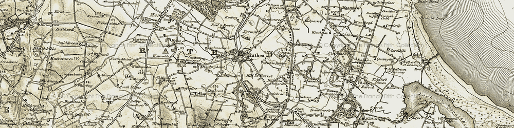 Old map of Rathen in 1909-1910