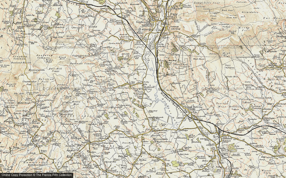 Old Map of Historic Map covering Bull Hurst in 1903-1904