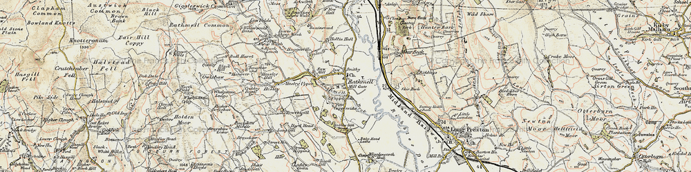 Old map of Black Leach in 1903-1904