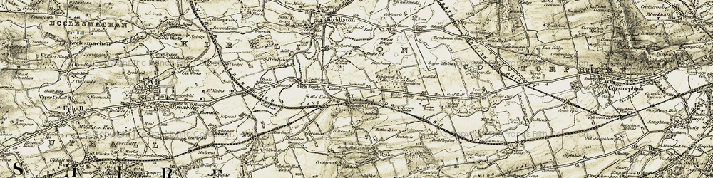 Old map of Ratho Station in 1903-1904