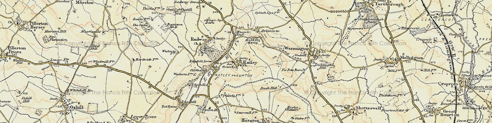 Old map of Ratley in 1898-1901