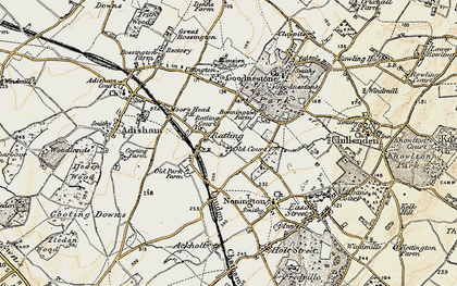 Old map of Ratling in 1898-1899