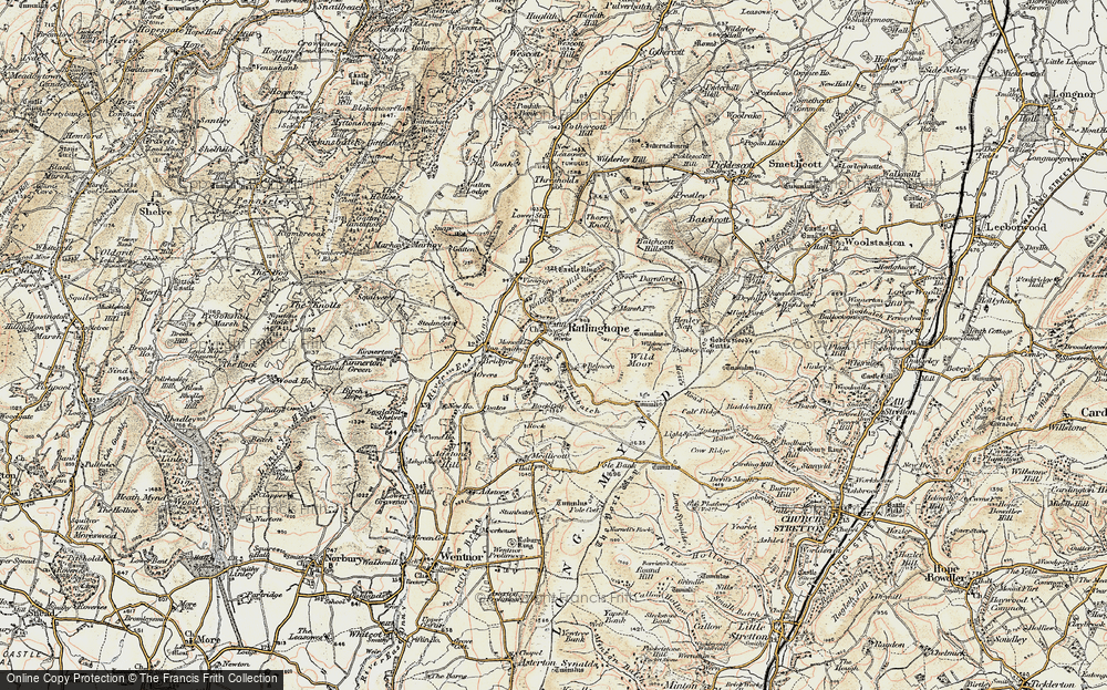 Old Map of Ratlinghope, 1902-1903 in 1902-1903