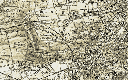 Old map of Ravelston in 1903-1906