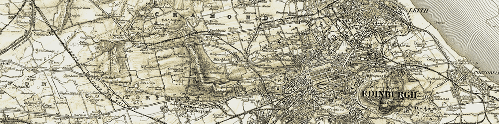 Old map of Ravelston in 1903-1906