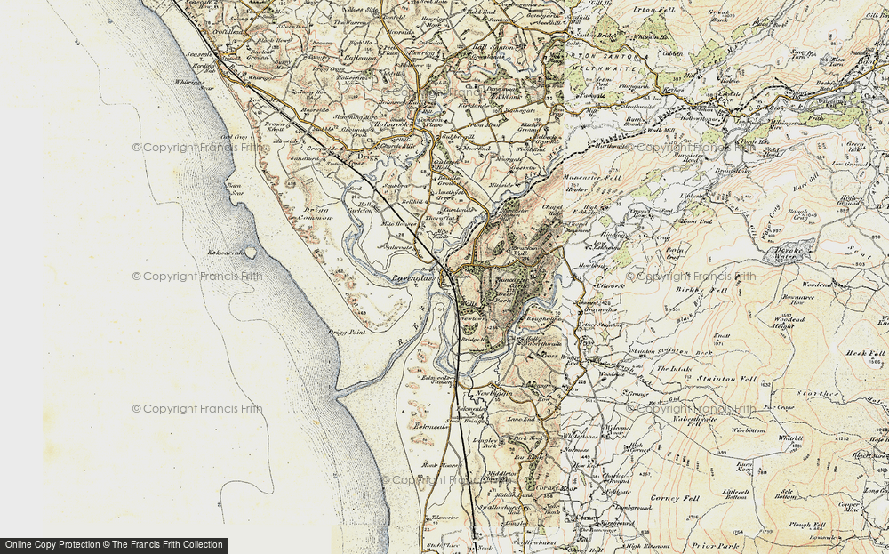 Old Map of Historic Map covering Branken Wall in 1903-1904