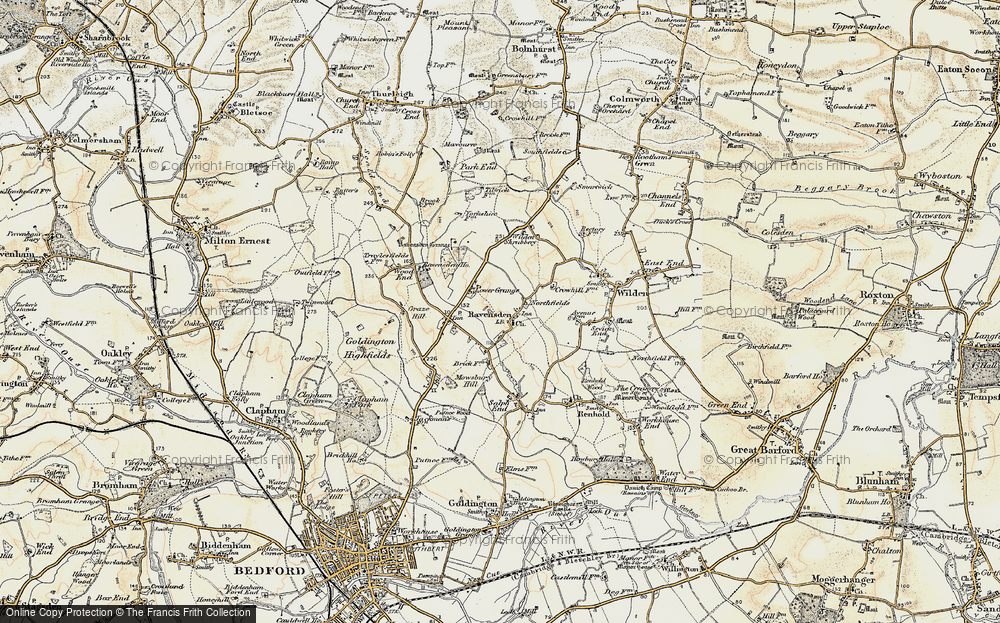 Old Map of Ravensden, 1898-1901 in 1898-1901