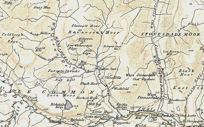 Old map of Brownber Tarn in 1903-1904