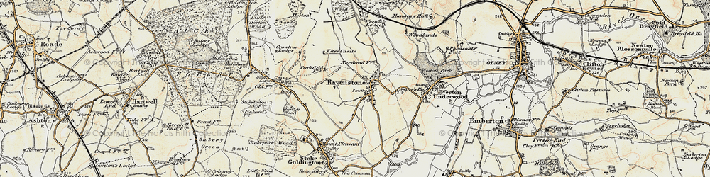 Old map of Woodlands in 1898-1901