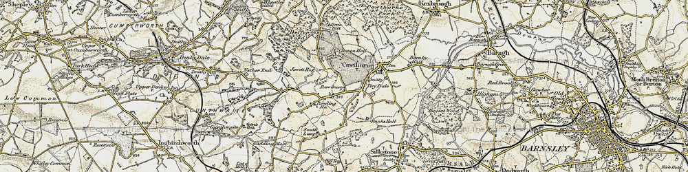Old map of Raw Green in 1903