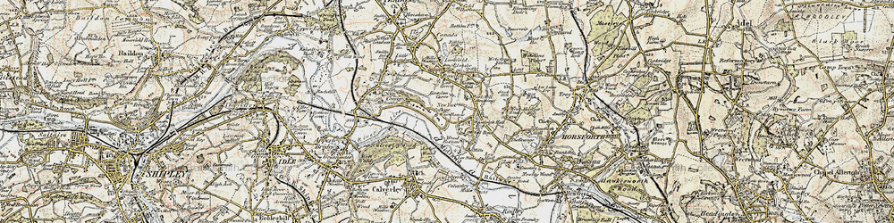 Old map of Rawdon Carrs in 1903-1904