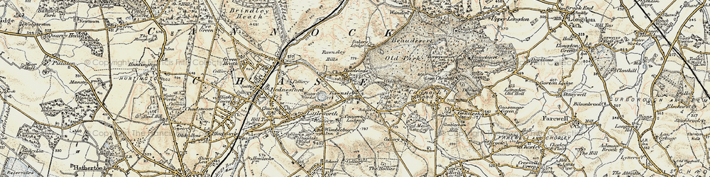Old map of Rawnsley in 1902