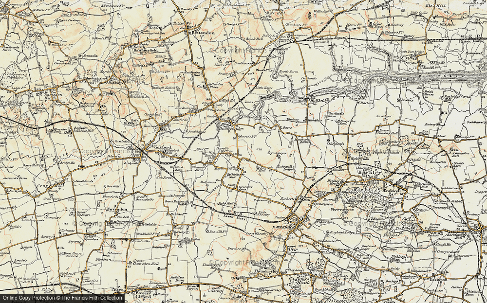 Old Map of Rawreth, 1898 in 1898