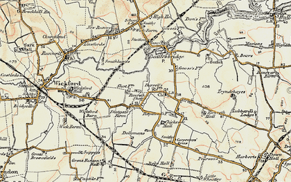Old map of Rawreth Shot in 1898