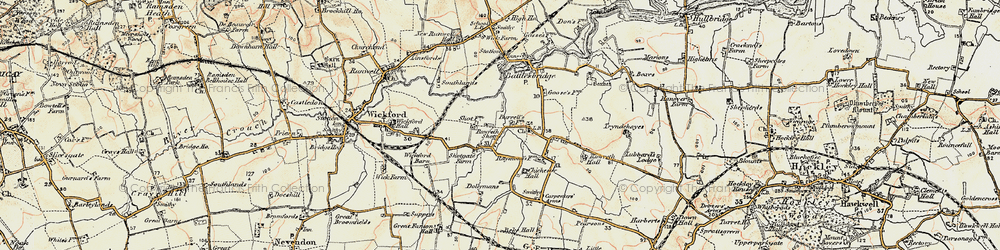 Old map of Rawreth Shot in 1898