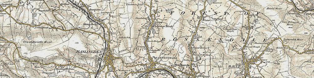 Old map of Rawtenstall in 1903