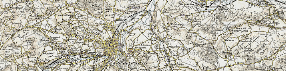 Old map of Rawthorpe in 1903