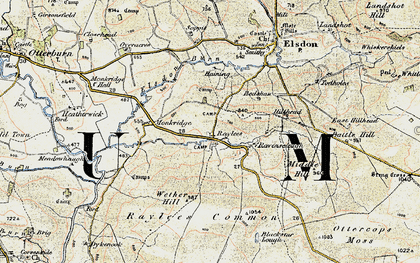 Old map of Blaxter Cotts in 1901-1903